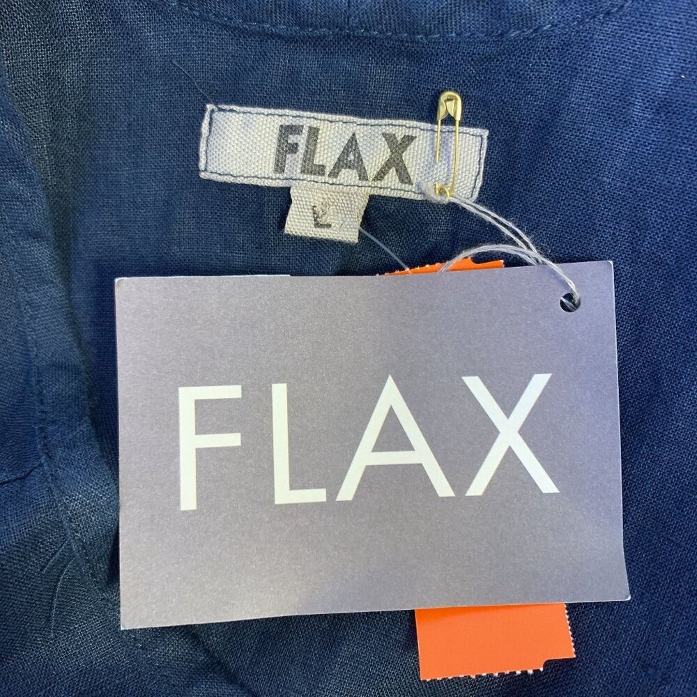 NWT Flax Womens Midnight Blue Classic Tank Maxi Linen Dress Size Large - Picture 5 of 7